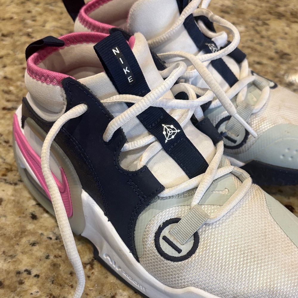 Nike Kids Basketball Sneakers - White, Pink, and Navy